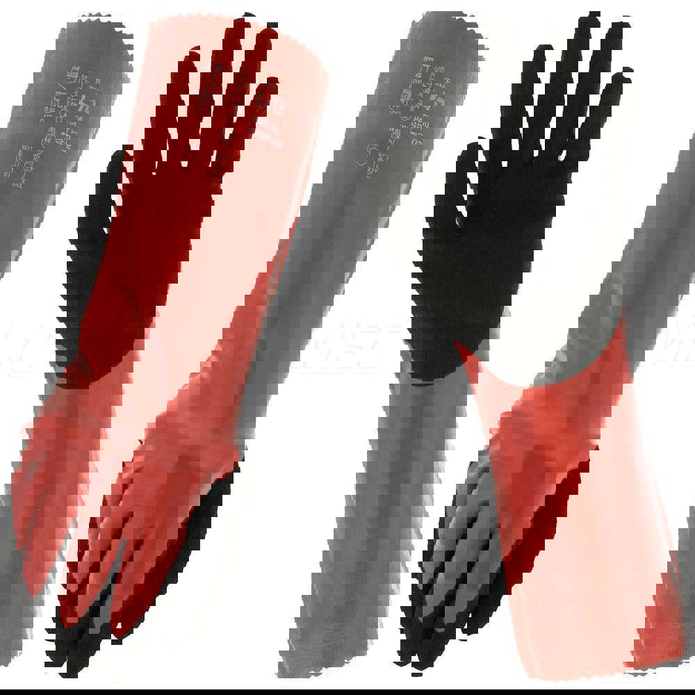 Chemical Resistant Gloves: X-Large, 18 mil Thick, Nitrile-Coated, Glass, HPPE & Nitrile